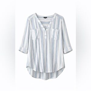 Torrid Blue and White Striped Harper Blouse